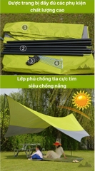 Tăng Che Mưa Dã Ngoại Tăng Cắm Trại Du Lịch Chống Nắng Chống Thấm Lục Giác Kích Thước 5 x 4,5m