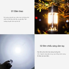 Đèn cắm trại ngoài trời, Đèn pin LED từ tính nhiều chế độ ánh sáng chống thấm nước