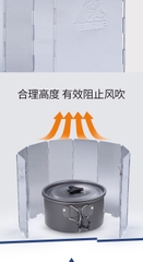 Tấm chắn gió bếp đun, bếp gas ngoài trời cản gió cắm trại dã ngoại, du lịch chính hãng Hewolf