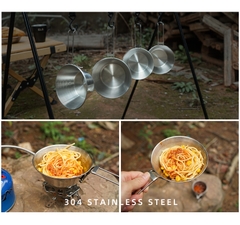 Bát gấp bằng thép không gỉ Chén/ Bát gấp gọn di động bát cơm siêu nhẹ inox 304, chén đi phượt.