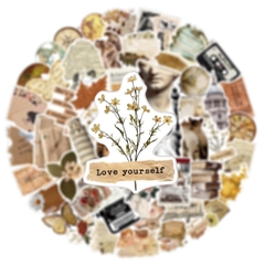 50 hình dán Sticker nghệ thuật cổ điển Vintage không thấm nước dán laptop, nón bảo hiểm, xe, điện thoại, vali...