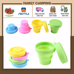 Cốc gấp silicone chính hãng AoTu - AT8854 tiện dụng cắm trại, dã ngoại, du lịch, trong nhà, văn phòng