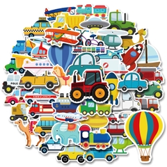 50 hình dán Sticker khối xây dựng máy xúc tự tạo Kiến thức trẻ em mẫu giáo phần thưởng trò chơi giao thông...