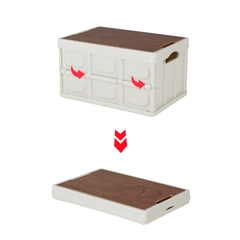 Thùng đựng đồ gấp gọn nắp bằng gỗ, hộp lưu trữ đồ ô tô đa chức năng cắm trại dã ngoại chính hãng CLS - Loại nhỏ