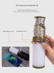 Đèn trang trí dây đèn di động dài 15 mét với đèn LED, dùng để trang trí lều cắm trại làm sáng không gian ngoài trời