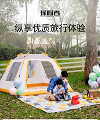 Lều tự động tự bung lều cắm trại du lịch chống nước kháng gió dành cho 2-4 người họa tiết siêu đẹp