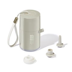 Máy bơm hơi tích điện mini cầm tay di động kiêm đèn chiếu sáng cho nệm hơi, Bể bơi, phao nổi, giường hơi đa năng