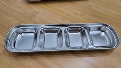 Khay đựng gia vị nước chấm đồ ăn 4 ngăn inox 304 tiện dụng