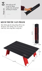Bàn dã ngoại xếp gọn mini picnic du lịch gấp gọn bằng hợp kim nhôm nhẹ, chắc chắn, độ bền cao có túi đựng chính hãng