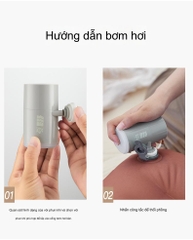 Máy bơm hơi tích điện mini cầm tay di động kiêm đèn chiếu sáng cho nệm hơi, Bể bơi, phao nổi, giường hơi đa năng