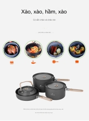 Bộ nồi nấu ăn cắm trại, dã ngoại FIRE MAPLE FEAST 4 gấp gọn có túi đựng tiện lợi