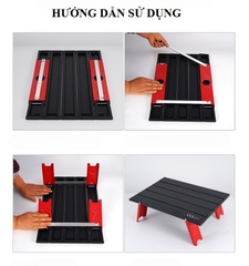 Bàn dã ngoại xếp gọn mini picnic du lịch gấp gọn bằng hợp kim nhôm nhẹ, chắc chắn, độ bền cao có túi đựng chính hãng