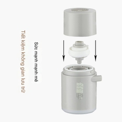 Máy bơm hơi tích điện mini cầm tay di động kiêm đèn chiếu sáng cho nệm hơi, Bể bơi, phao nổi, giường hơi đa năng