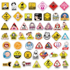50 tấm dán Sticker Baby cảnh báo không thấm nước dán laptop, điện thoại, nón bảo hiểm, xe, điện thoại, vali...