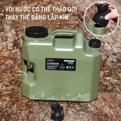 Bình đựng nước cắm trại 10L/18L/25L di động ngoài trời với nắp dự phòng nhỏ + ống nối dài + bàn chải