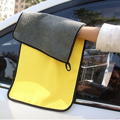 Khăn Lau Đa Năng Microfiber 2 Mặt Vàng - Xám Siêu Thấm Hàng Dày Không Đổ Lông Chuyên Dùng Cho Ô Tô, Xe Hơi
