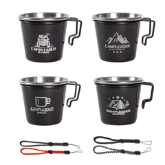 Bộ cốc inox xếp gọn có túi đựng phong cách dân tộc dùng đi cắm trại, dã ngoại, trong nhà, văn phòng chính hãng
