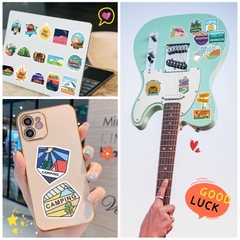 50 tấm dán Sticker Camping cắm trại ngoài trời phong cảnh không thấm nước dán laptop, nón bảo hiểm, xe, điện thoại, vali