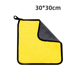 Khăn Lau Đa Năng Microfiber 2 Mặt Vàng - Xám Siêu Thấm Hàng Dày Không Đổ Lông Chuyên Dùng Cho Ô Tô, Xe Hơi