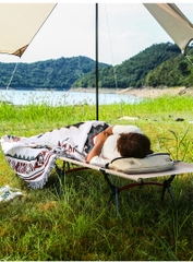 Giường gấp siêu gọn nhẹ, siêu bền hợp kim nhôm, giường gấp gọn có túi đựng, giường cắm trại văn phòng