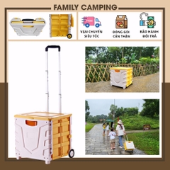 Thùng đựng đồ gấp gọn có bánh xe tay kéo đa năng để cốp ô tô đi siêu thị di chuyển đồ nặng kiểu dáng hiện đại