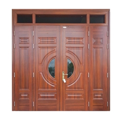 Cửa thép 4 cánh ô kính bán nguyệt