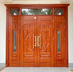 Cửa thép vân gỗ 4 cánh huỳnh trống đồng Phào Luxury