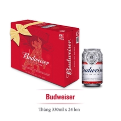 Thùng Bia Budweiser 330ml*24 lon lùn mới (trúng thưởng ít nhất 30K)