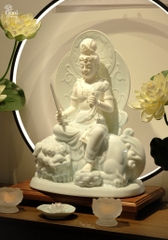 Bồ Tát Văn Thù gốm trắng