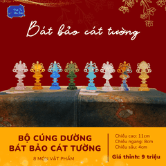 Bộ Bát Bảo Cát Tường Lưu Ly - 8 biểu tượng cát tường (3 màu)