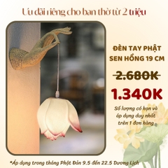 Đèn tay Phật hoa sen hồng