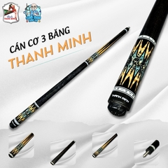Cán cơ 3 băng Thanh Minh ( Khảm custom Bào ngư - Đá nứt - Curly Maple )