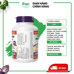[Combo 4] Webber Naturals Viên uống Magie hữu cơ 120V