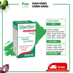 HEALTHAID SiberSlim giảm cân, ngăn ngừa hấp thụ tinh bột, đốt cháy chất béo 60v