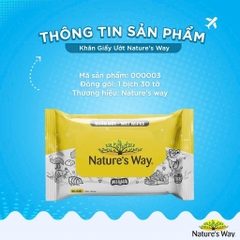 Khăn ướt Nature's Way Không Mùi, An toàn cho da bé 30 Tờ