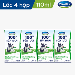 Vinamilk 100% 110ml (Lốc 4 hộp)