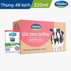 Sữa dinh dưỡng hương dâu Vinamilk A&D3 bịch 220ml