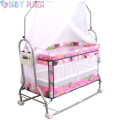 Nôi - Cũi 2 tầng đa năng hồng