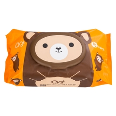 Khăn ướt Agi không mùi con gấu 100 tờ (cam)