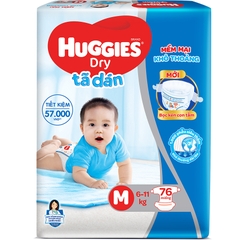 Tã dán Huggies Dry size M 76 miếng (6-11kg)
