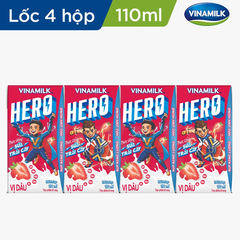VNM TUSTC Hero vị dâu 110ml (Lốc 4 hộp)