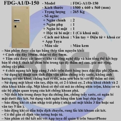 Két sắt nhập khẩu BOFA FDG-A/D150F khóa vân tay thông minh công nghệ Đức