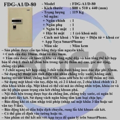 Két sắt vân tay điện tử nhập khẩu BOFA FDG-A/D80FE(có app kết nối điện thoại)