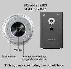 Két Sắt Nhập Khẩu BOFAN BF-70ZZ(vân tay + điện tử + app kết nối điện thoại)