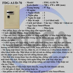 Két sắt vân tay điện tử thông minh nhập khẩu BOFA FDG-A/D70F công nghệ Đức