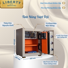 Két sắt Liberty LB68S vân tay+điện tử+app kết nối điện thoại