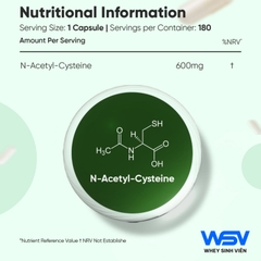 WeightWorld NAC (600mg) - 180 viên