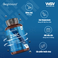 WeightWorld ZinC Bisglycinate (50mg) - 400 viên