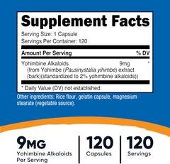Nutricost Yohimbe Bark Extract 9mg - 120 viên