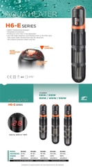 SƯỞI CHO BỂ PERIHA THẾ HỆ MỚI CÓ TÍCH HỢP NHIỆT KẾ PERIHA H6-E 300W, 500W